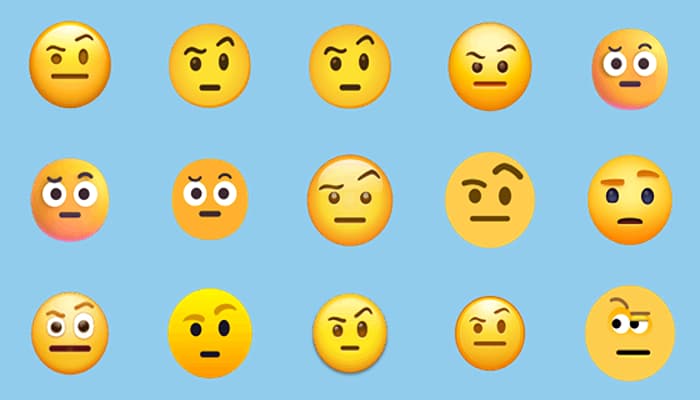 صورت با ابروی بالاداده Emoji