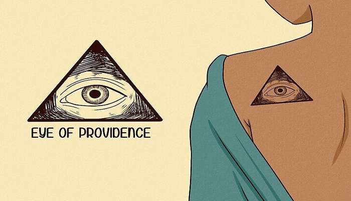 طرح تاتو مثلث- چشم بینا (Eye of Providence) را برای نشان‌دادن خدا اضافه کنید