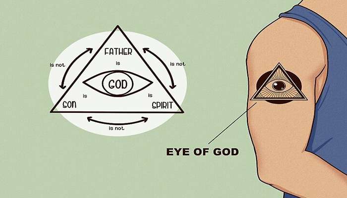طرح تاتو مثلث-در مسیحیت، مثلث نماد سه‌گانه مقدس است