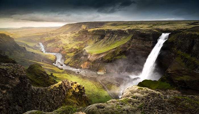 آبشار Háifoss، تابستان، ایسلند